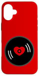 Coque pour iPhone 16 Plus disque vinyle vintage cœur album rouge valentines mignon rétro