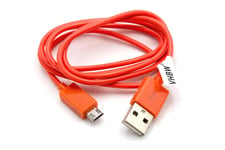 vhbw Câble USB Micro USB, 1 mètre, orange, compatible avec JBL Charge, Charge 2, Soundbox, Pulse 2