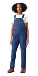 Dickies - Overalls for Women, Rinsed Utility Bib Overalls, Boyfriend Fit, Indigo Rinse, L