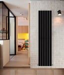 NRG Modern Vertical Flat Panel radiators | Black 1600 x 408 mm Double Column Designer Bathroom Radiator Heater