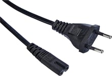 Câble d'alimentation 5m Noir EU Euro 2 Fiche Plug à Angle Droit C7 Figure 8