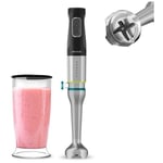 Katana TotalDestroy 1500XL dk Hand Blender, 1500 w, 21 vitesses et Turbo, 4 lames en titane noir, capot anti-éclaboussures, pied extra-long, gobelet