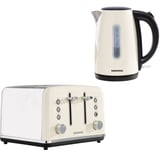 Daewoo Kensington Cream 1.7L 3KW Jug Kettle & 4 Slice Toaster Matching Set