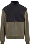 Urban Classics Tb7016-colour Block Polar Fleece Jacket Vestes légères, Noir/Vert Olive, 5XL Homme