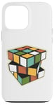 Coque pour iPhone 13 Pro Max Puzzle rétro en forme de cube - Couleurs vives et géométriques