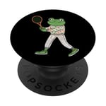 Grenouilles sportives mignonnes pour les amphibiens qui jouent au tennis PopSockets PopGrip Interchangeable