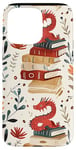 Coque pour iPhone 15 Pro Max Motif de ver de bibliothèque Cute Dragon Books Cottagecore