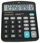 Majestic K30 - Calculatrice de Table, Affichage 12 Chiffres de Grande Taille, Double Alimentation : Solaire et à Piles.