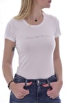 EMPORIO ARMANI Rose Gold Armani Chest Logo White T-Shirt Top Tee Size L BNWT