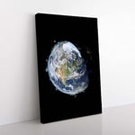 Big Box Art The Beauty of Planet Earth Canvas Wall Art Print Ready to Hang Picture, 76 x 50 cm (30 x 20 Inch), Black, Grey, Blue