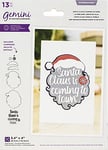 Crafter's Companion Gemini Expressions Metal Cutting Die Layerable Sentiments Christmas-Santa Claus is Coming to Town, Silver, one size