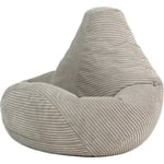 Pouf Fauteuil Velours Côtelé pour Enfants Dalton, Pouf de Chambre, Beige Galet, oeko-tex - Icon