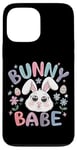 Coque pour iPhone 13 Pro Max Bunny Babe Fleurs de lapin de Pâques