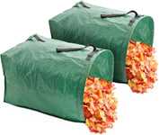 Sacs de Jardin - Lot de 2 - Sac à Feuilles Pelouse Déchets Verts avec Poignées Renforcées Robuste - Poubelle pour Débris Végétaux Jardinage Pliable 200 Litres