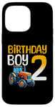 Coque pour iPhone 14 Pro Max Tracteur agricole pour 2e anniversaire garçon 2 ans