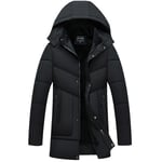 Doudoune Homme De Marque Mi-Longue À Capuche Plus De Velours Manteau Homme Épaississant Parka Homme En Coton -Zs306846