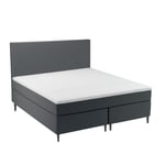 Sleepo - Dream Kontinentalsäng Anthracite 160 Medium/Medium Rundat Träben Svart 13cm