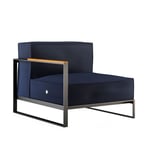 Röshults - Garden Moore Left Frame, Anthracite, Cushion Back + Seat, Navy Blue - Ulkona käytettävät nojatuolit - Broberg & Ridderstråle - Tekstiili materiaali/Vaahto