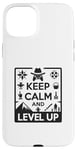 Coque pour iPhone 15 Plus Keep Calm and Level Up Gamer pour les joueurs amusants