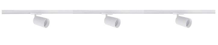 Secco spotskinne 3 spotter 1 meter - Pure white