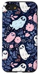 Coque pour iPhone SE (2020) / 7 / 8 Bleu vintage tropical mignon fantôme effrayant pastel gothique rétro