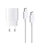 25W USB C-laddare med laddningskabel 1M, Typ C snabbladdare med kabel, Fast PD 3.0 laddningskontakt nätadapterkontakt för Samsung Galaxy S22+/S21