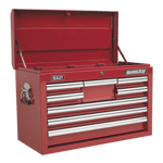 Sealey Top Chest 8 Drawer With Ball Bearing Runners Tool Storage Box Red AP33089