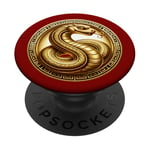 Année du serpent en or PopSockets PopGrip Adhésif