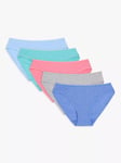 John Lewis Plain Bikini Briefs, Pack of 5, Multi