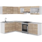 Vicco - Cuisine en angle Rick, Sonoma, 167 x 60 cm , pt Marbre