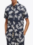 Scotch & Soda Short Sleeve Poplin Shirt, 5818 - Navy Leaf