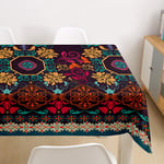 Himlaya Moroccan Style Tablecloth Rectangular Wipe Clean, Table Cloths Square Waterproof Stain Proof Oil-Proof Table Cover for Garden Kitchen Dining Table Party (Classical flower,140x220cm)
