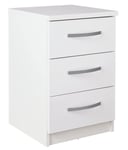 Argos Home Hallingford 3 Drawer Bedside Table -White Gloss White