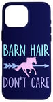 Coque pour iPhone 16 Pro Max Équitation Barn Hair Don't Care Funny Equestrian Rider