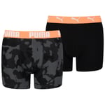 Lot de 2 boxers Puma en coton stretch noir et fantaisie