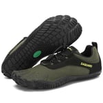 SAGUARO Chaussures Minimalistes Barefoot Homme Femme Chaussures Aquatique Respirant Antidérapant pour Trail Fitness Marche - Orteils Larges et Zéro Drop Semelles, Vert Armée, 40 EU