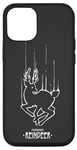 Coque pour iPhone 14 Pro Minuit en forme de renne, motif mystique, ciel nocturne, bois de cerf, noir