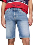 Tommy Jeans Men's Denim Shorts with Stretch, Blue (Denim Medium), 27W