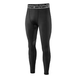 AMZSPORT Collants de Compression pour Hommes Legging Imperméable à la Couche de Base à Séchage Rapide Pantalon D'entraînement Pro - Noir XXL