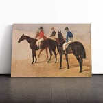 Big Box Art Canvas Print Wall Art John Frederick Herring Steeplchase Cracks | Mounted & Stretched Box Frame Picture | Home Decor for Kitchen, Living Room, Bedroom, Hallway, Multi-Colour, 20x14 Inch