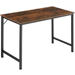 TecTake® Table de Bureau Design Industriel en Bois MDF & Acier Bureau Ergonomique 120x50x75,5cm Bureau Informatique Bureau Ordinateur Pied de Bureau Teletravail - Bois foncé Industriel Rustique