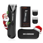 Maxgroom ManScape Body Hair Trimmer Men, Electric Razor for Pubic Hair, Ball Shaver with Stored Case, IPX7 Waterproof Body Groomer for Private Parts (Black)