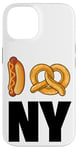 Coque pour iPhone 14 Cool New York Food, Cool New York City Illustration Graphic