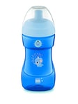 MAM Sports Cup D111 – Verre d'apprentissage anti-fuite, valve de contrôle du flux, 330 ml, tasse anti-fuite, facile à tenir, pour bébé à partir de 12 mois, bleu