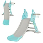 Kids Slide Basketball Hoop Childrens Slide Foldable 18 months -4 Years Deer Blue