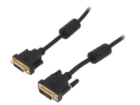 Cable dual link DVI-D -24+1- femelle DVI-D -24+1- male 5m - Noir