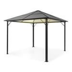 Pantheon Solid Sky Ambient Solar Pergola avec toit gris 3x3m polycarbonate aluminium