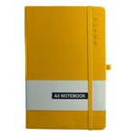 A5 Lined Notebook Hardback Notes Ruled Notepad Diary Journal Premium Book Yellow