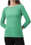 BODYWEAR LTD - Woman's Long Sleeve Round Neck T-Shirt Top - Stylish and Versatile - Casual Wear - Relaxed Fit - Everyday Comfort - Perfect Wardrobe Essential for All Seasons (Jet Green, UK Size S/M)