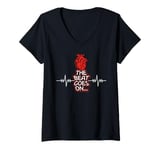 Womens The Beat Goes On Wear Red For Heart Disease Awareness V-Neck T-Shirt